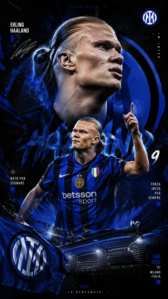 Inter Milan Transfer Poster Haaland
