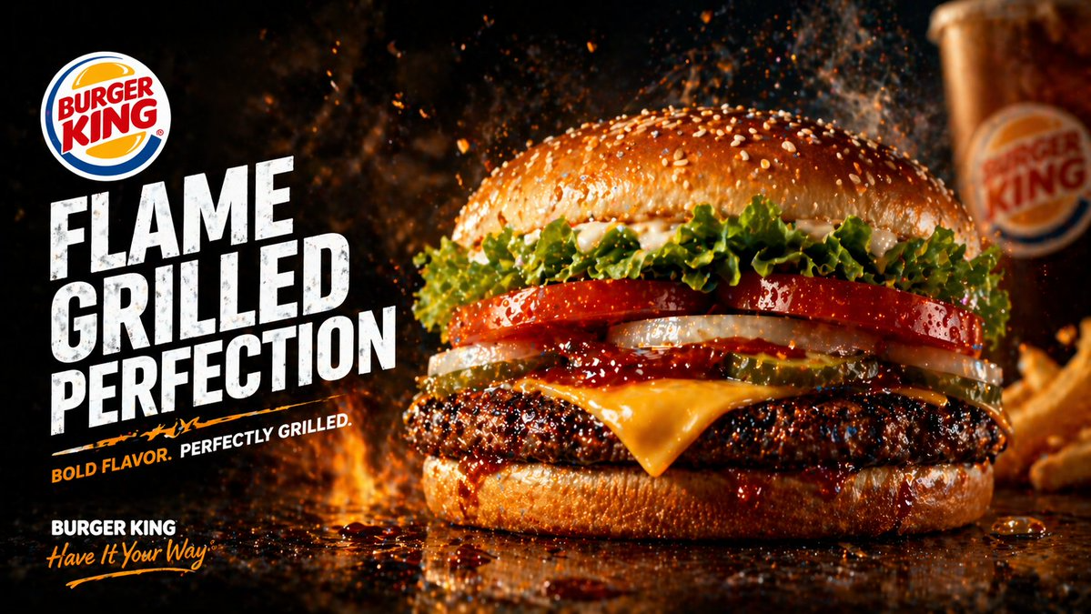 flame grilled burger ad poster kopimuria