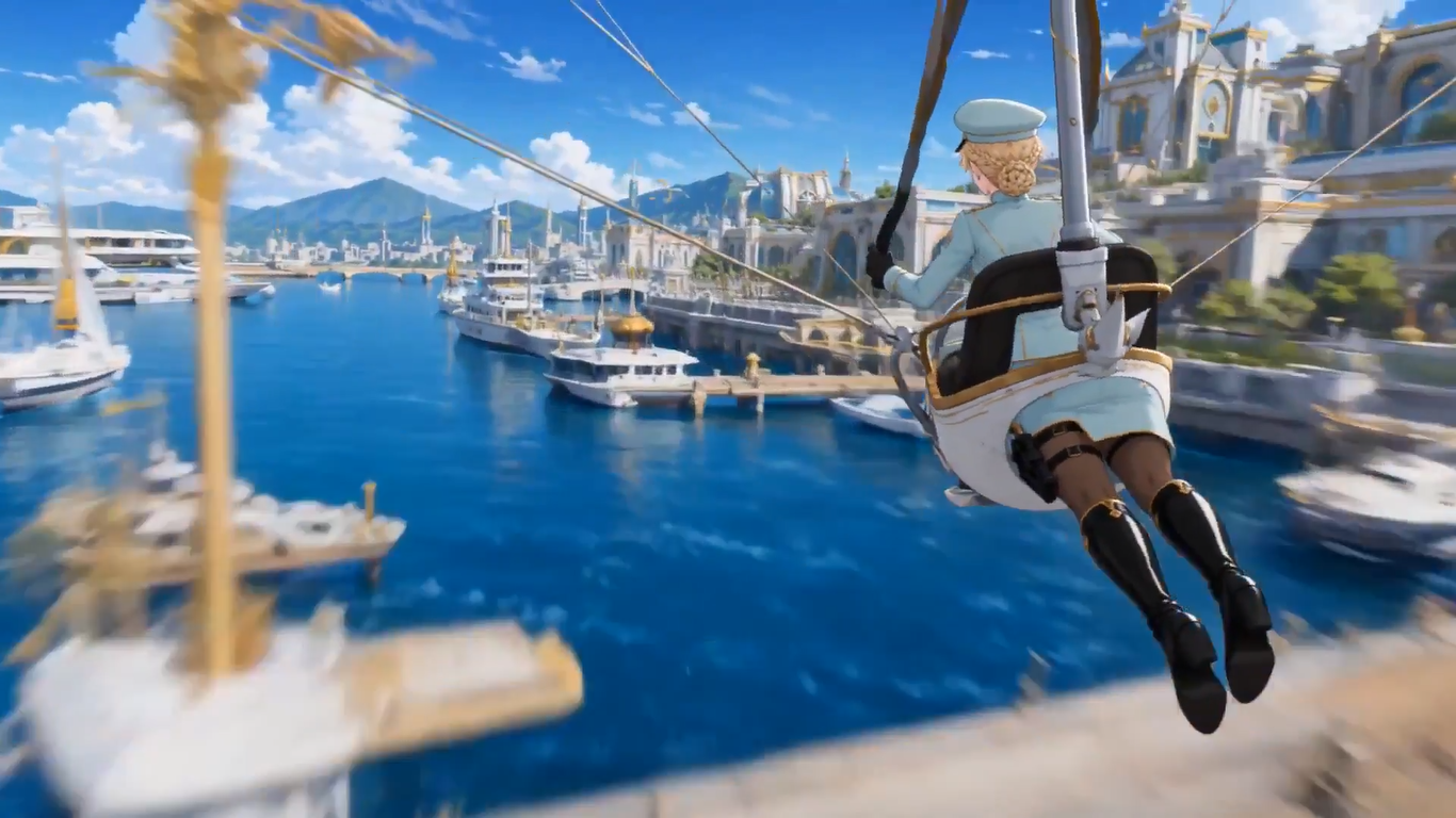 FPV Drone Flight Over Fantasy Port FPV Drone Flight Over Fantasy Port