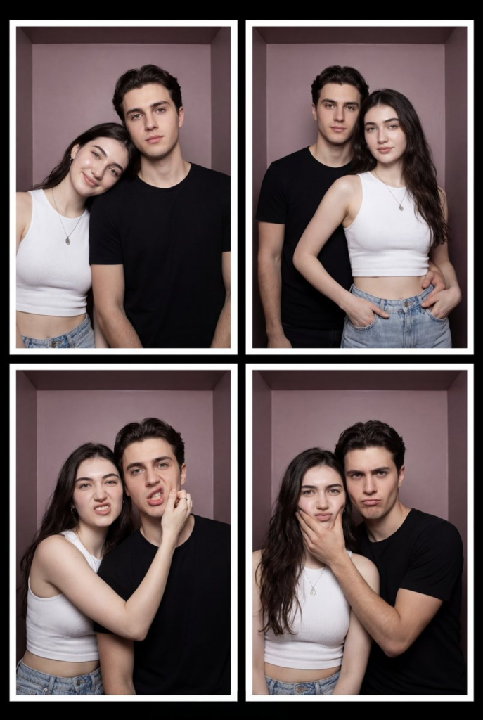 vintage photobooth strip layout